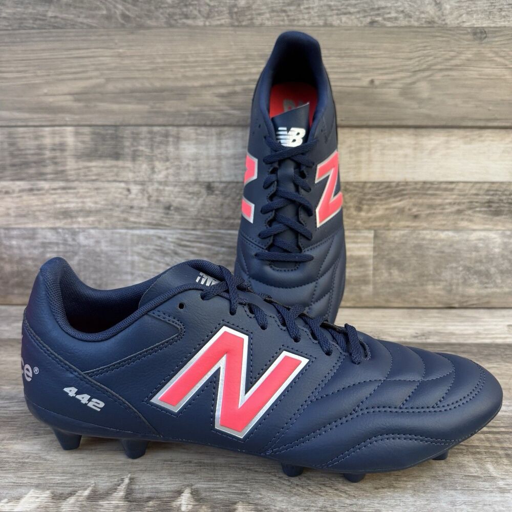 New Balance 442 Team FG V2 Soccer Cleats Men 7.5 2E Wide Navy MS42FMP2